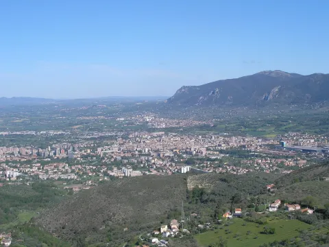 Panoramic view of Terni set in a valley surrounded by hills