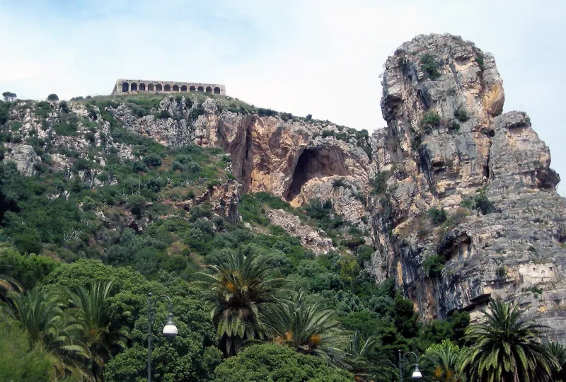 Temple of Jupiter Anxur perched atop Mount Sant'Angelo in Terracina.